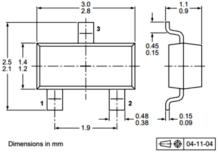 BC547 Dimensions