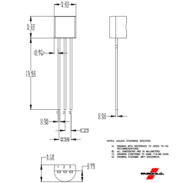 BC559 Dimensions