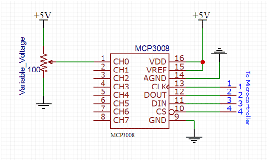 MCP3008单片机电路图
