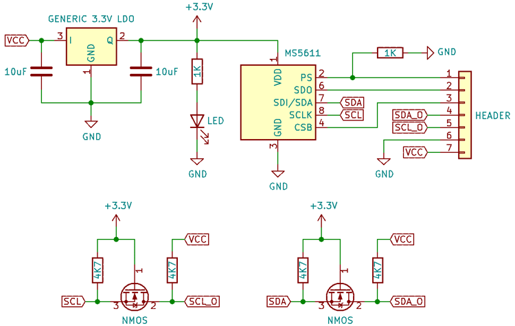 MS5611模块内部电路