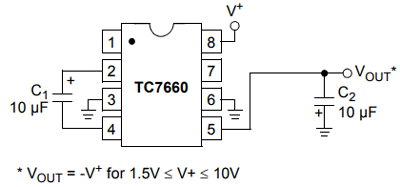 负电压转换器使用TC7660